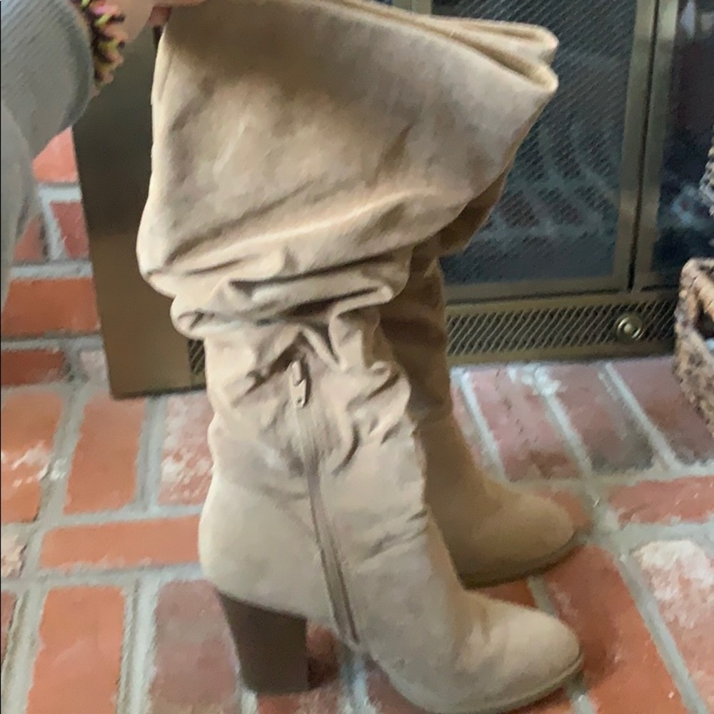 Faux suede boots
